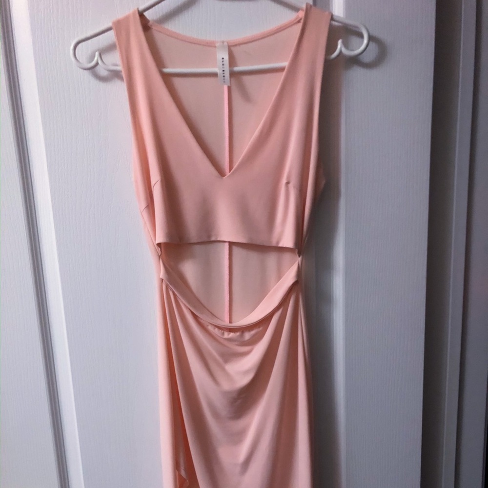 Blush Sleeveless Asymmetrical Dress